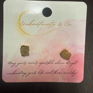 Hello Kitty (Gold in Color) Stud Earrings-New